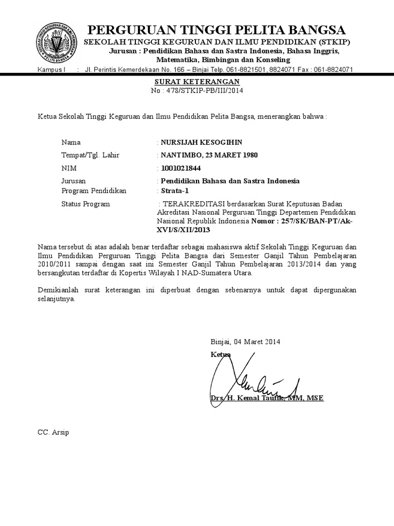 Perguruan Tinggi Pelita Bangsa Sekolah Tinggi Keguruan Dan Ilmu Pendidikan Stkip