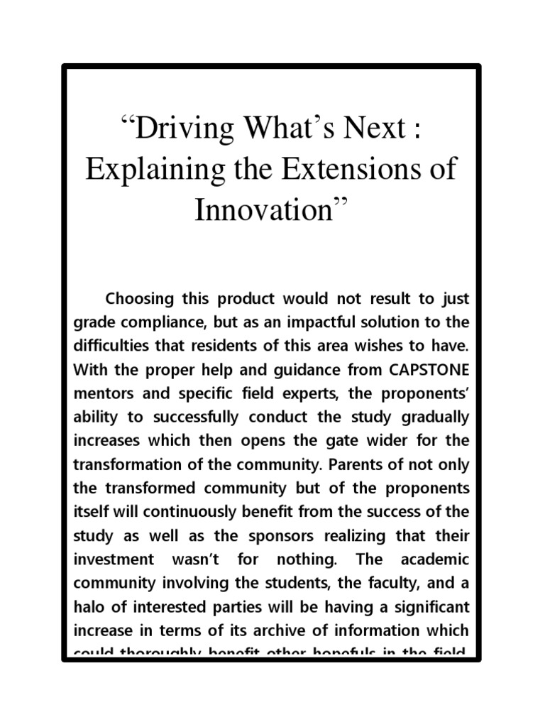 Innovation Extensions for Community Impact | PDF | Career & Growth ...