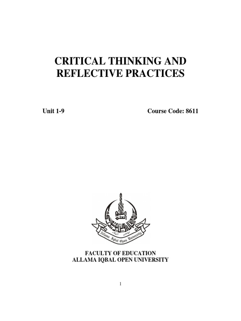 8611 Pdf Pdf Critical Thinking Reflective Practice