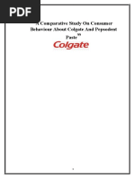 A Comparative Study On Consumer Behaviour About Colgate and Pepsodent Paste