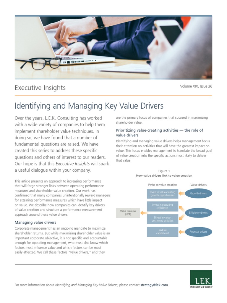 1936 Identifying and Managing Key Value Drivers LEK Executive Insights ...