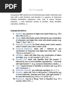 Tiny PL - Language Description