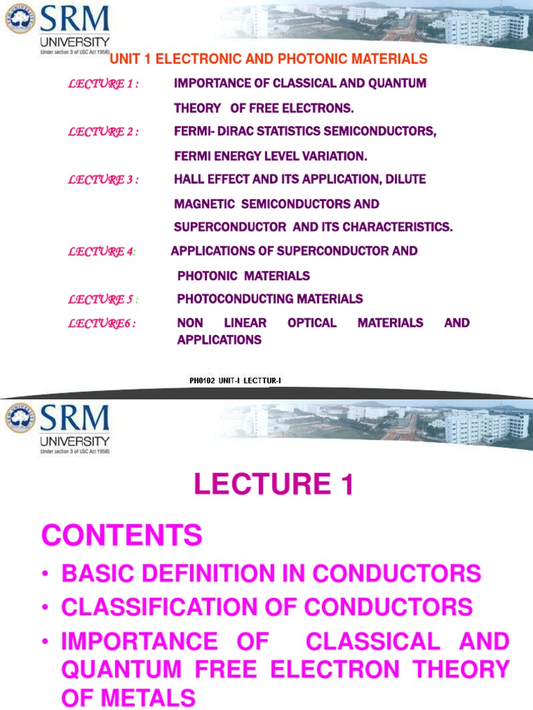 Classical Free Electron Theory Overview | PDF | Electrical Resistivity ...