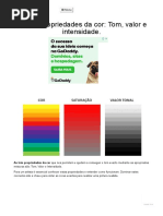 As três propriedades da cor - Tom, valor e intensidade