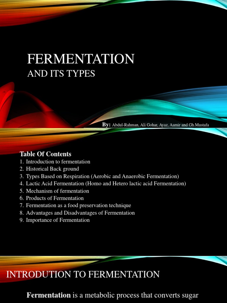 Types and Importance of Fermentation | PDF | Cellular Respiration ...