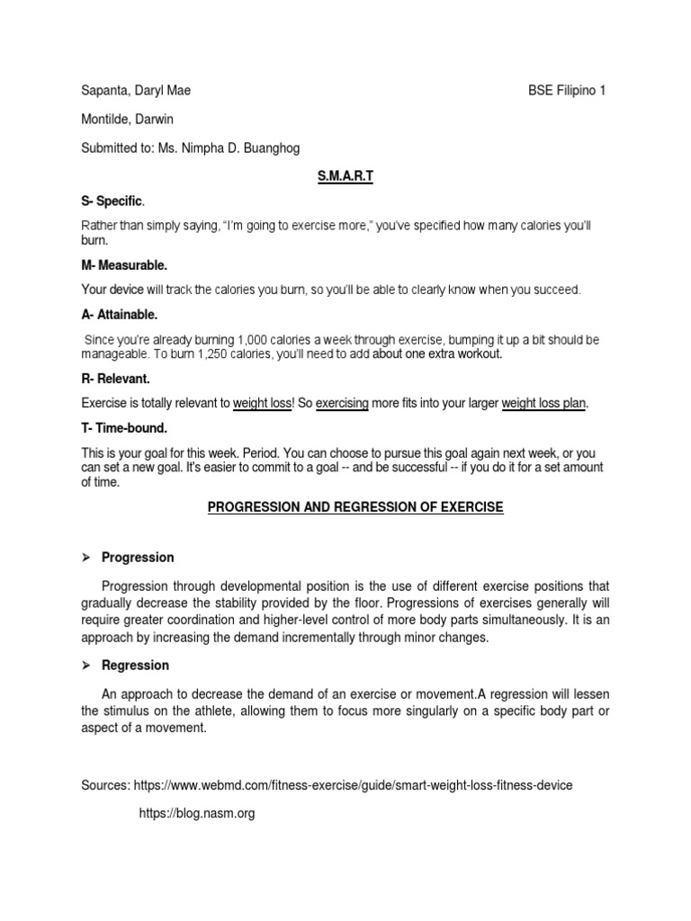 SMART Goals for Effective Exercise | PDF