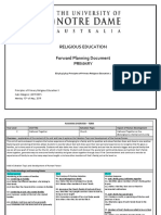 Religious Education Forward Planning Document Primary