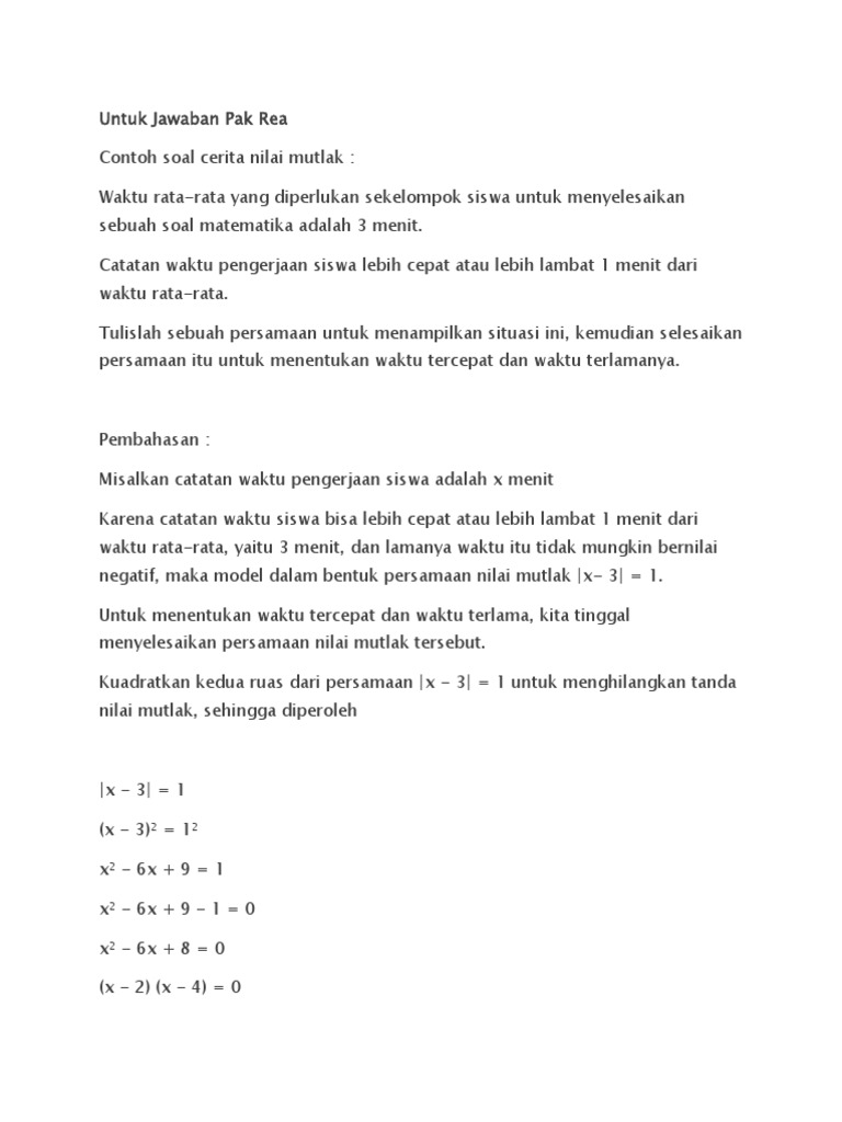 Contoh Soal Variabel Acak Dan Jawabannya Bakti Soal
