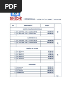 Tabela de Preco Fotos