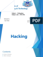 Institute of Engineering & Technology: Subject - Colloquium Subject Code - (NIT-456)