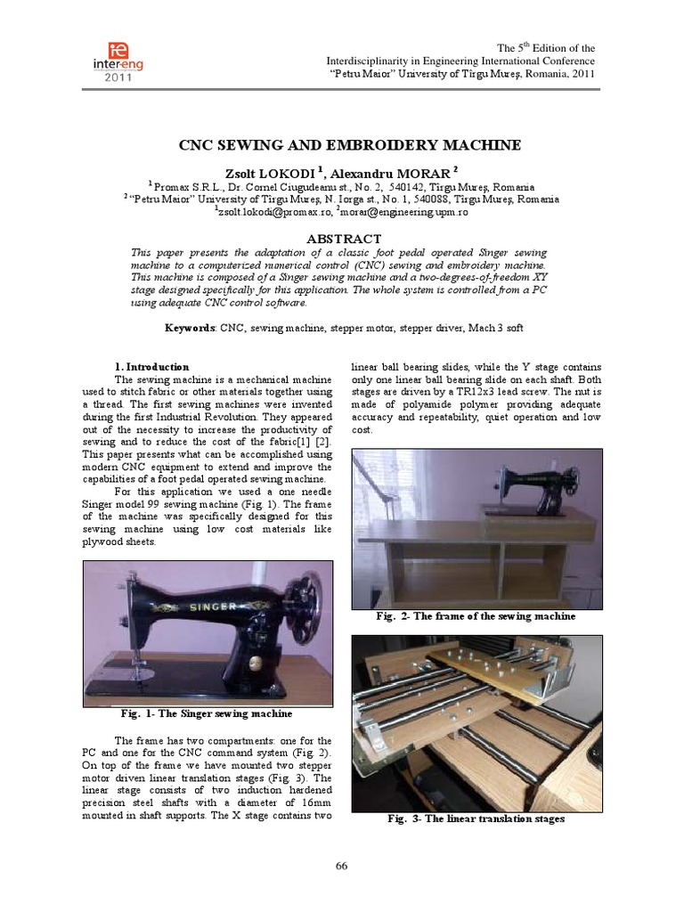 CNC Sewing and Embroidery Machine Design | PDF | Electric Motor ...