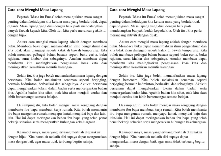 Cara Cara Mengisi Masa Lapang Pdf