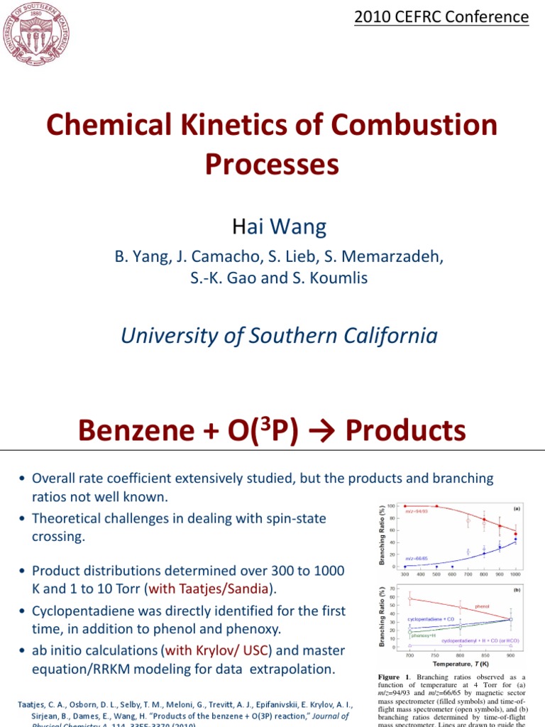 Chemical of Combustion Processes University of Southern