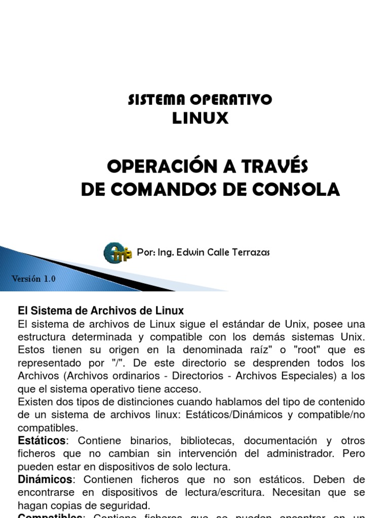 Manejo de Comandos en Linux | PDF | Sistema de archivos | Archivo de ...