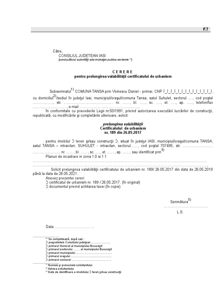 F7 Cerere Prelungire Cu Doc