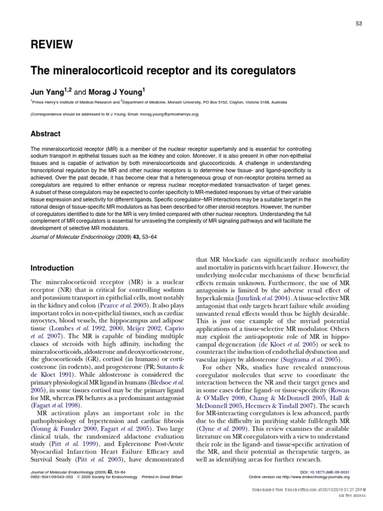 (14796813 - Journal of Molecular Endocrinology) The Mineralocorticoid ...