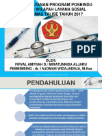 Profil Pelayanan Program Posbindu Lansia Di Wilayah Layana Sosial Puskesmas Talise Tahun 2017