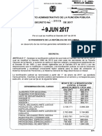 Decreto 1015 Del 09 de Junio de 2017