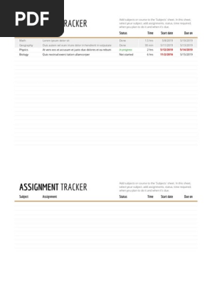 Assignment Tracker - Assignments