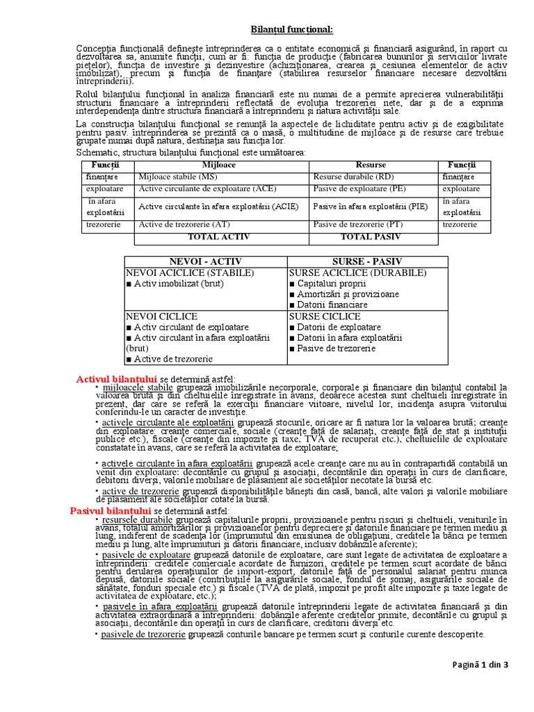 Bilantul Functional | PDF