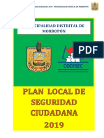 Plan Local Seguridad Ciudadana 2019 - Municipalidad Distrital 