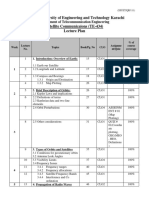Sir Syed University of Engineering and Technology Karachi Satellite Communicaions (TE-434) Lecture Plan