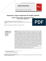 Propensión Al Riesgo en Deportistas de Córdoba, Argentina