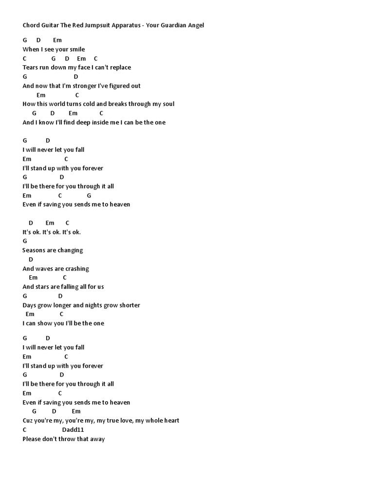 Chord Guitar The Red Jumpsuit Apparatus | PDF