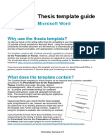 Thesis Template Guide: Microsoft Word