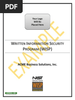 2018.1 Example WISP NIST CSF Written Information Security Program