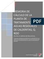 MEMORIA DE CÁLCULO DE LA PTAR DE CALDERITAS, QROO 1.docx