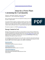 Basic Calculations For A Power Plant-Calculating The Coal Quantity