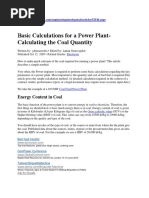 Basic Calculations For A Power Plant-Calculating The Coal Quantity