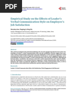 Empirical Study On The Effects of Leader's