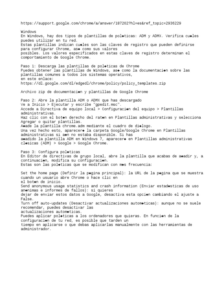 Policy Templates Google Chrome GPO PDF
