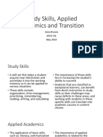 Study Skills Applied Academics and Transition