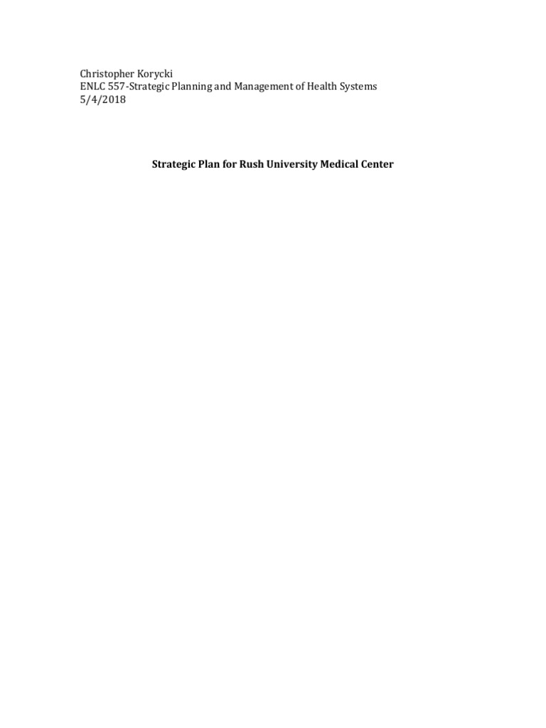 A1 Final Strategic Plan Project Pdf Hospital Health Care
