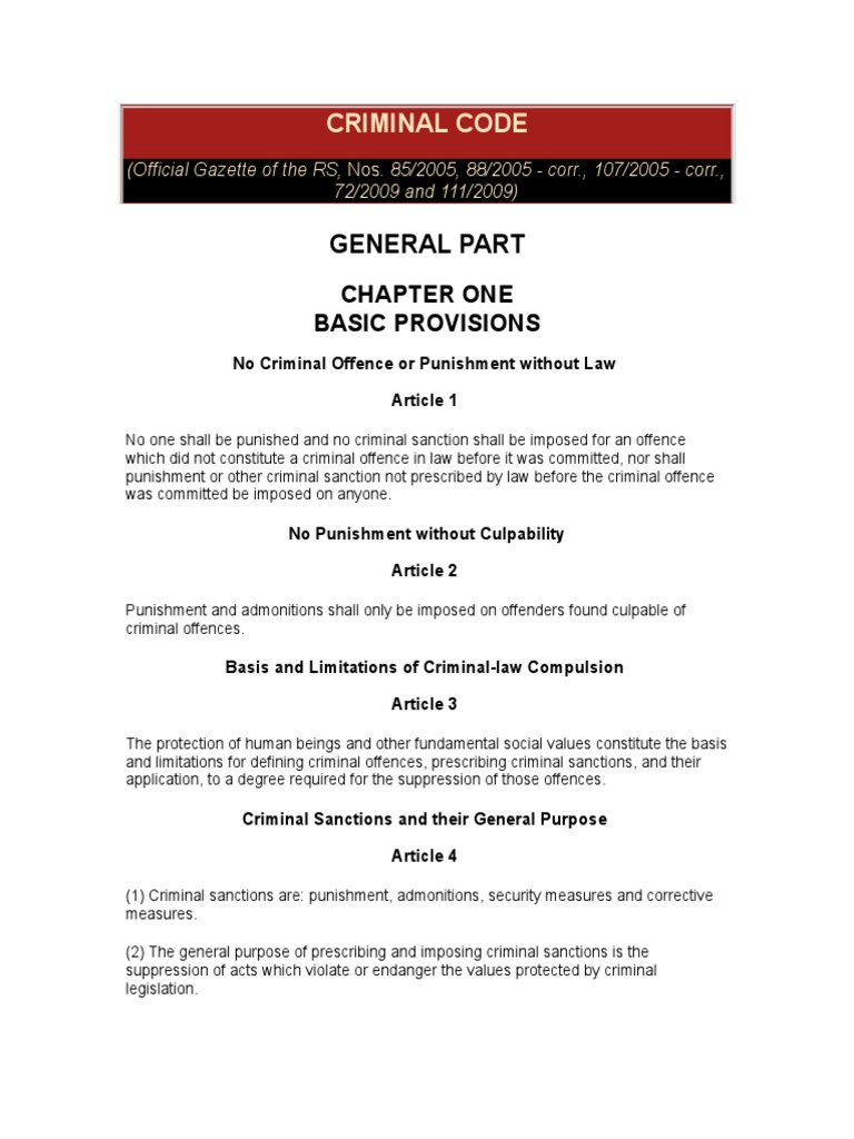 Criminal Code Overview and Applicability | PDF | Fine (Penalty ...