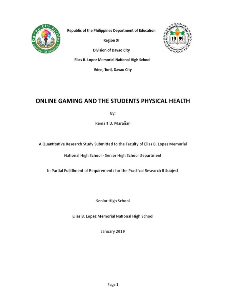 Online Gaming and Students Physical Health | PDF | Video Games | Carpal ...