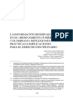 Información reservada en el ordenamiento jurídico colombiano