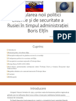 Articularea Noii Politici Externe de Securitate a Rusiei În Timpul Administrației Boris Elțîn