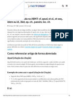 O Que É - CF, Apud, Et Al., Et Seq., Idem Ou Id., Ibid, Op. Cit., Passim, Loc. Cit