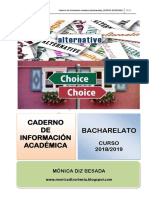 Caderno de información académica para 1º de bacharelato