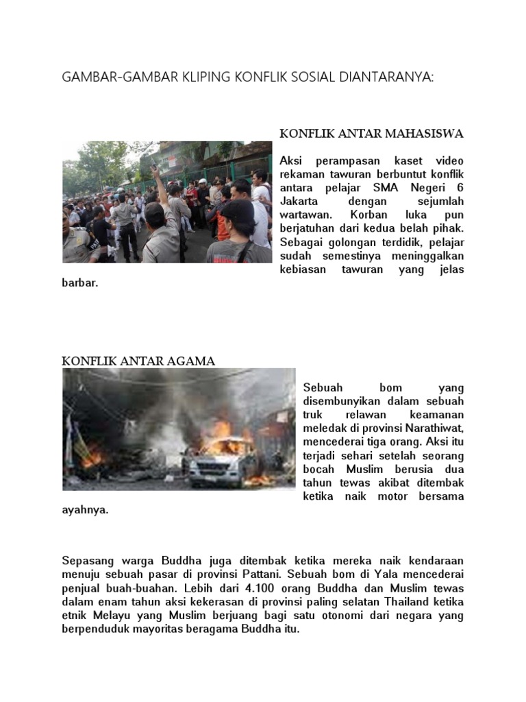 Kliping Konflik Sosial | PDF