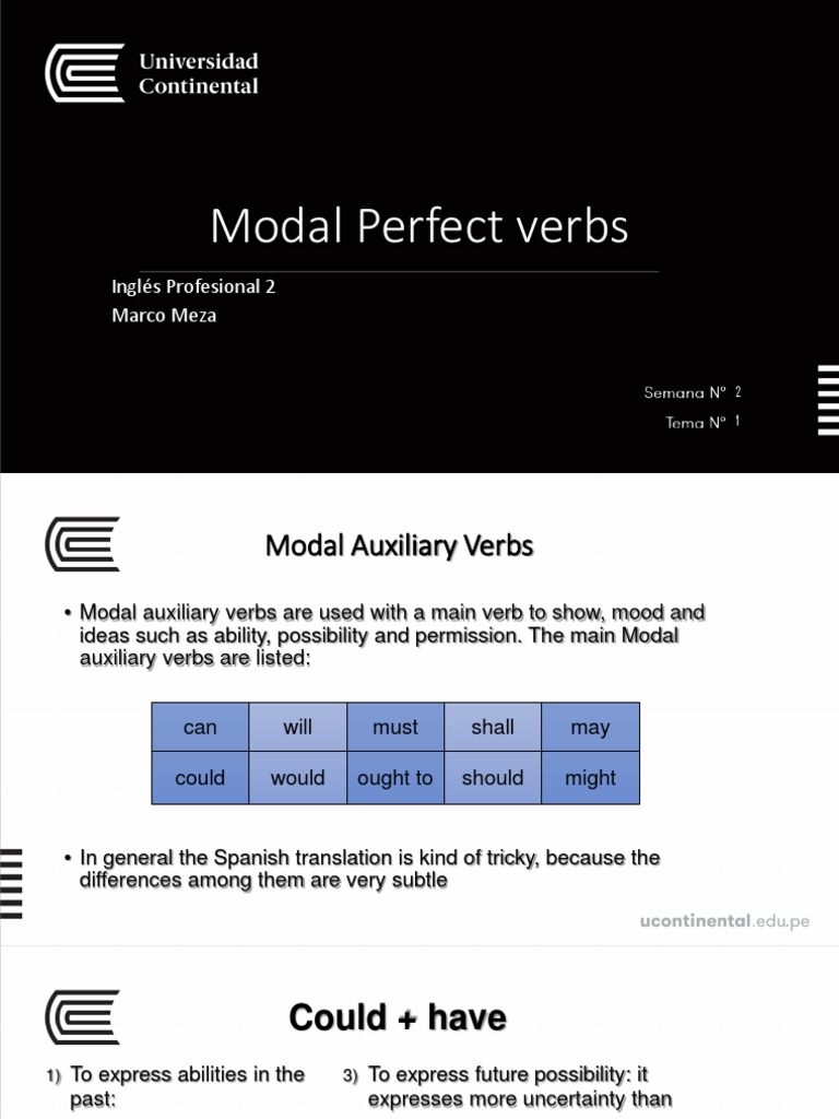03_1_modal_perfect | PDF | Syntax | Grammar