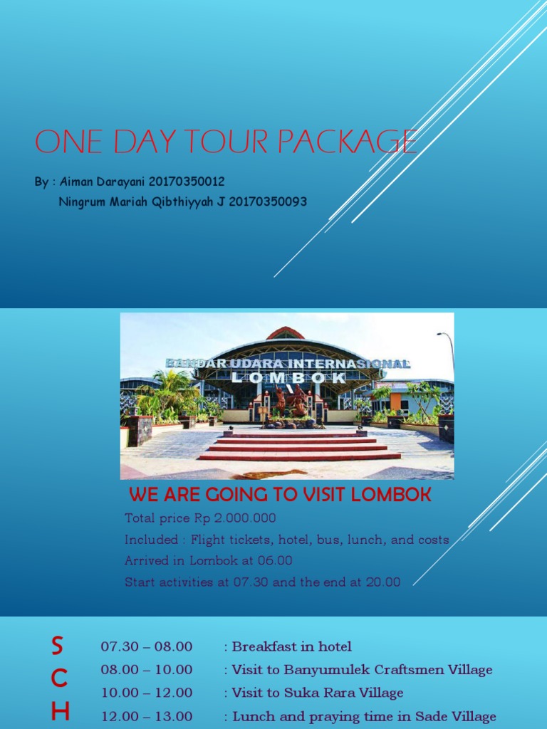 One Day Tour Package Tugas Ingg | PDF