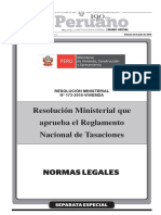 Aprueban Reglamento Nacional de Tasaciones Resolucion Ministerial No 172 2016 Vivienda 1407416 1