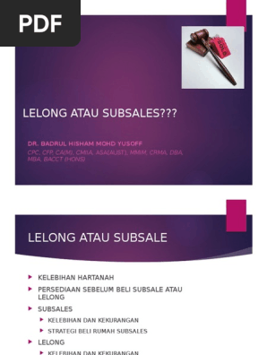 Subsales Atau Lelong Pdf
