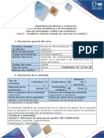 Guía de Actividades y Rúbrica de Evaluación - Fase 2 - Establecer Solución Estudio de Caso para La Unidad 2