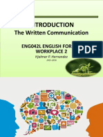 3 - Introduction To The Written Communication
